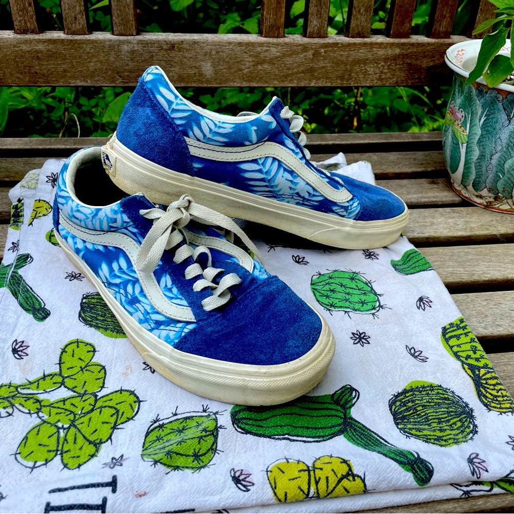 Blue Cyanotype Low Top Vans 📸🌿💙